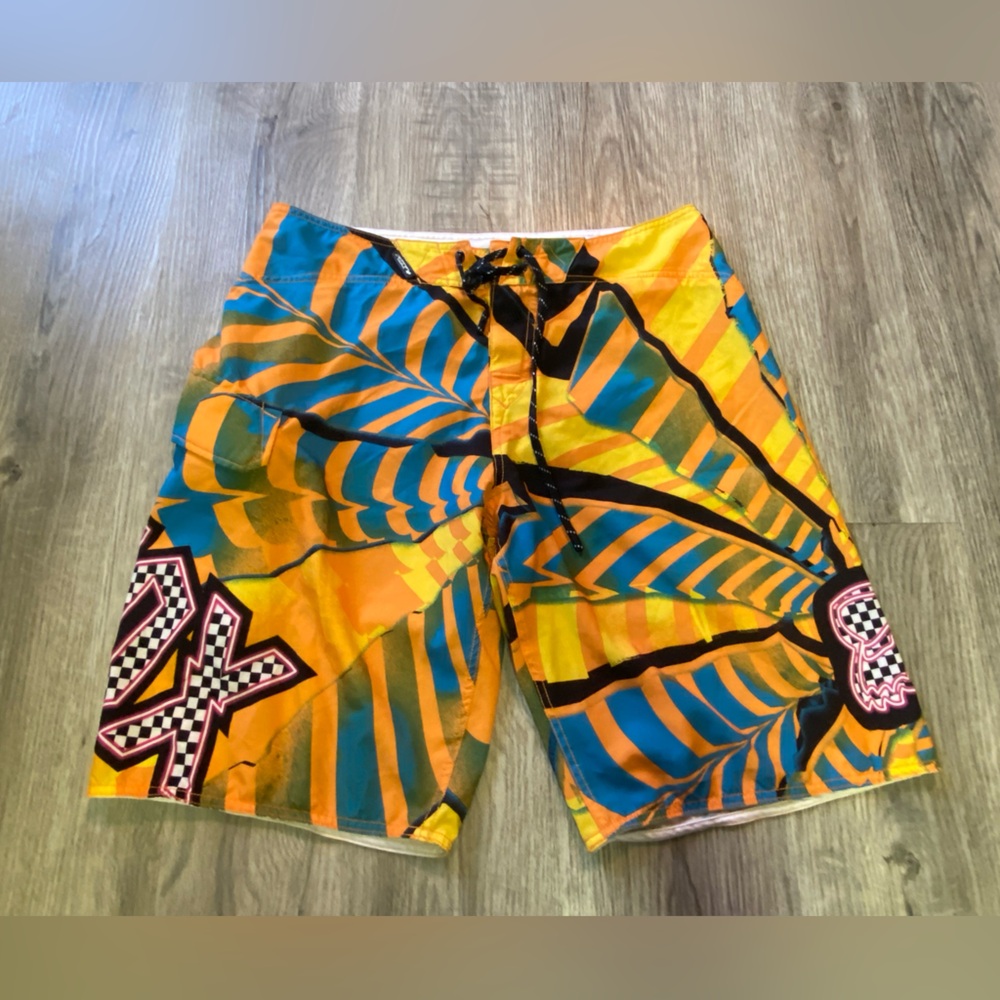 Fox Exposure Fissure Board Short Mens Size 34 Multicolor Beachy Swimwear Swim